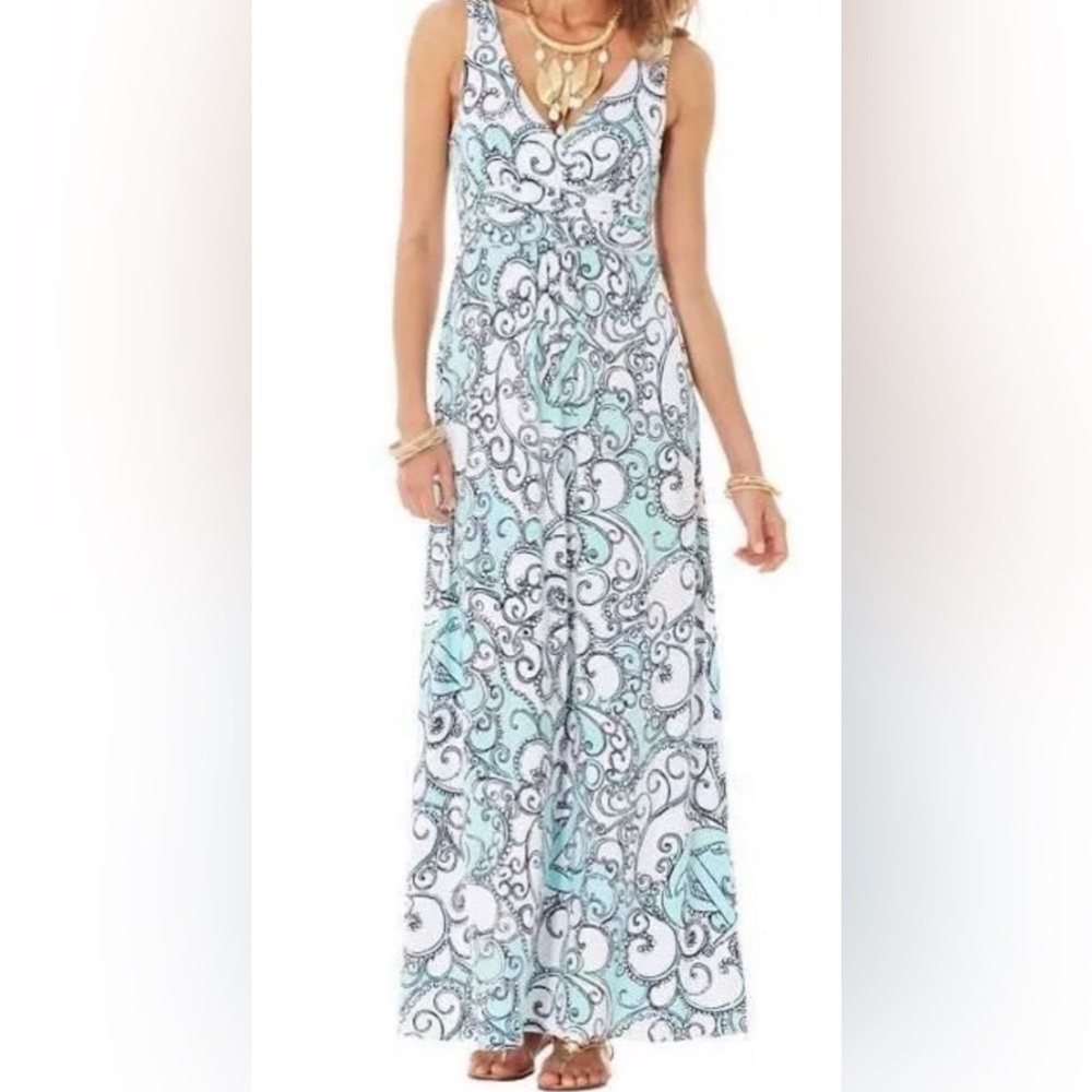 Lilly Pulitzer Maxi Sloane Anchor Shape Up or Ship Out Dress